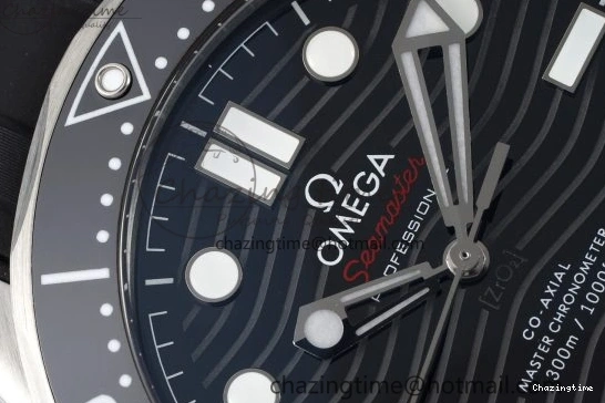 0314 Seamaster Diver 300M ZF 1:1 Best Edition Black Ceramic Black Dial on Black Rubber Strap A EasyMatch 7821